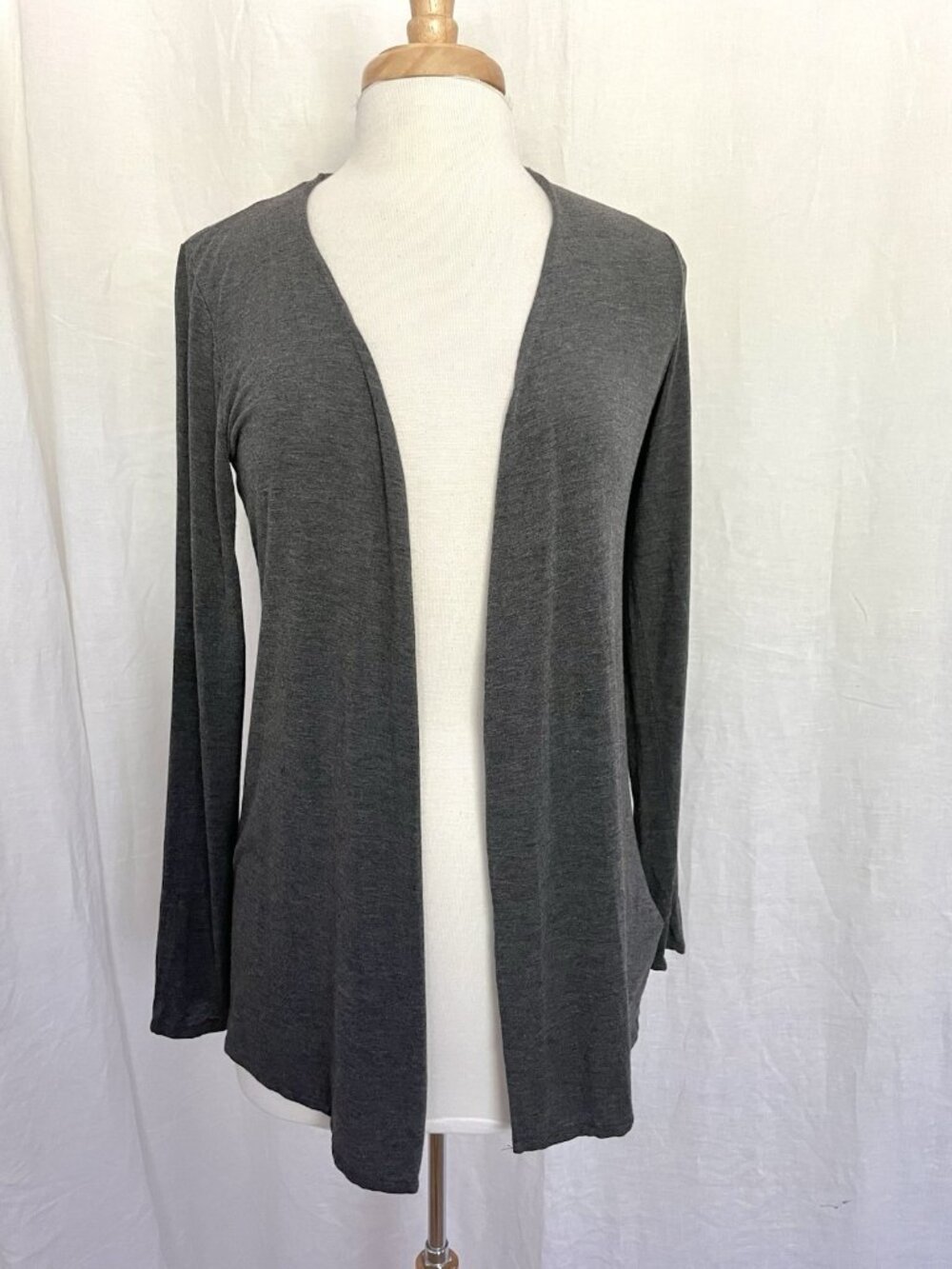MAJESTIC FILATURES Open Front Lightweight Sweater Top Classic Gray size Small, 2